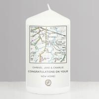 Personalised Present Day Map Compass Pillar Candle Extra Image 1 Preview